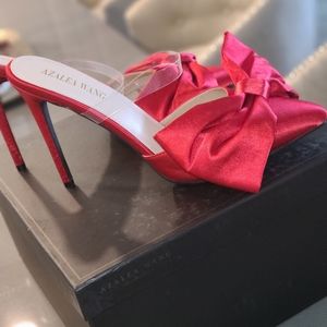 Azalea Wang Red Satin bow mules